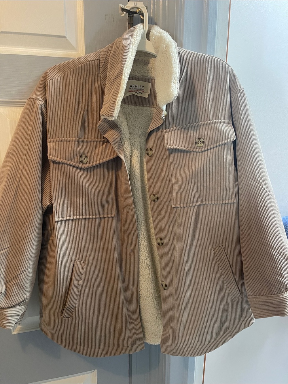 Ashley By 26 International Men’s Taupe Corduroy Sherpa Jacket